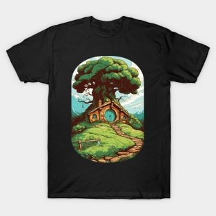 Round Door - Halfling Abode - Fantasy T-Shirt